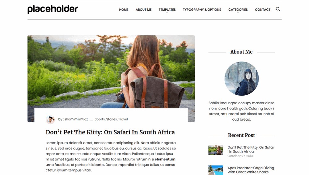 Demo motywu Aari WordPress