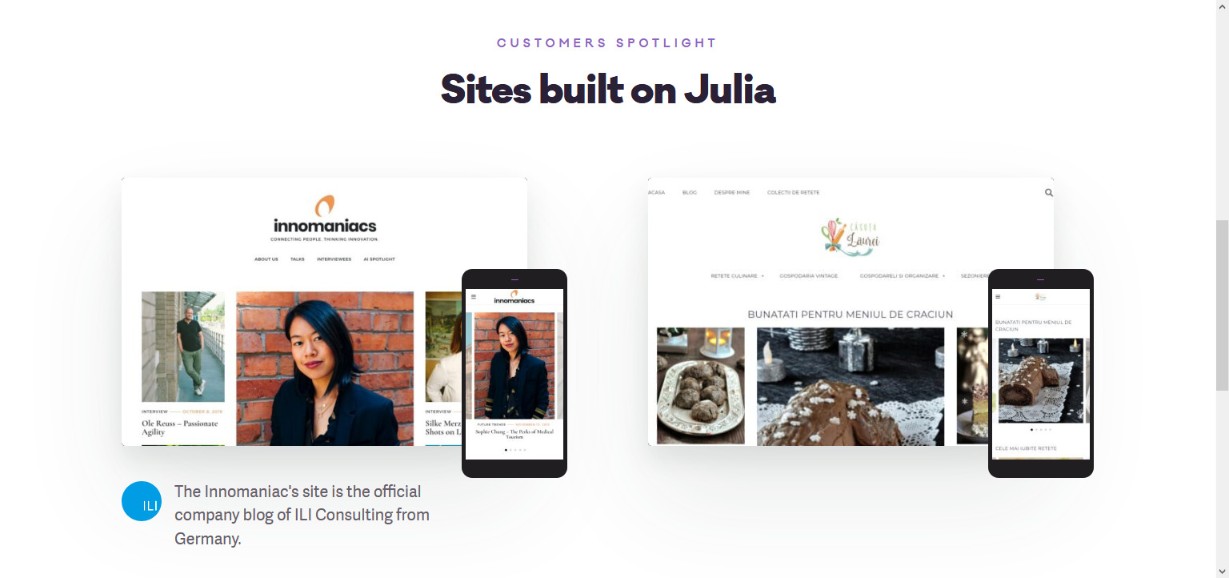 Motyw WordPress Julia Food Blog