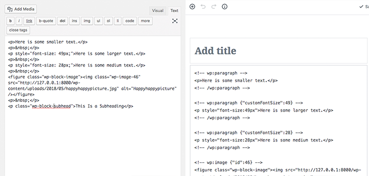 現在のWordPressコードエディタとグーテンベルク