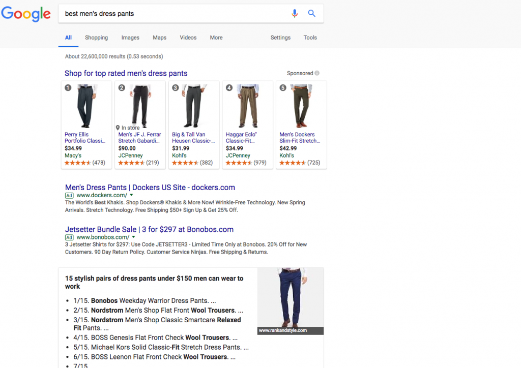 e-ticaret seo için anahtar kelime araştırması - en iyi erkek pantolonları