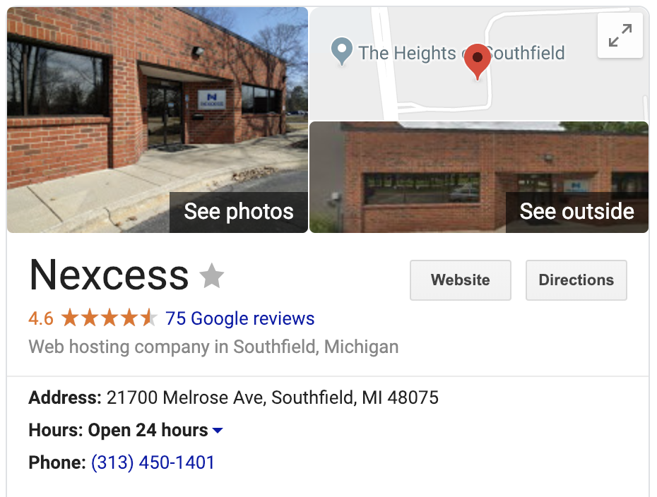 优化的 Google 本地 SEO 示例