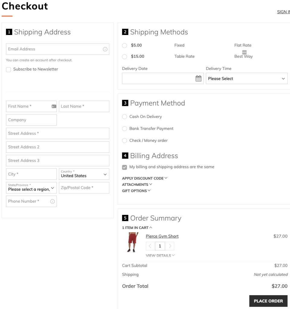 Templates Master 1-Schritt-Checkout-Demo