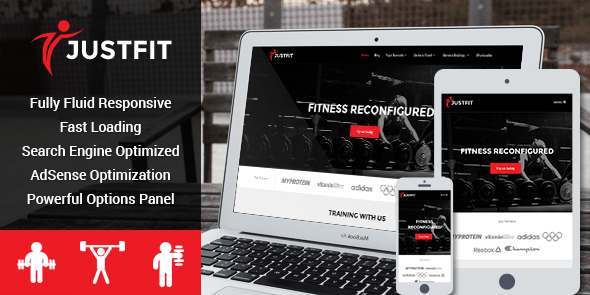 Tema WordPress responsivo criado para entusiastas de fitness, exercício e saúde
