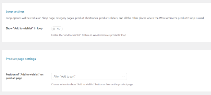 위시리스트 루프 설정 Wishlist loop settings