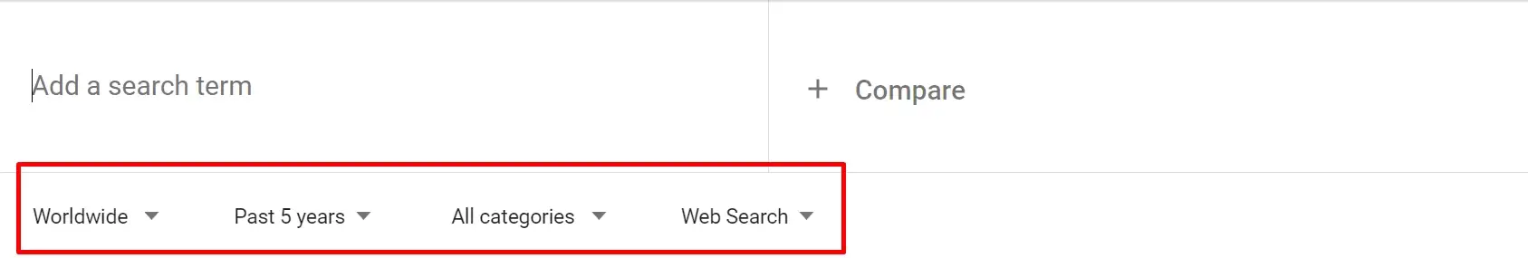 Google 트렌드의 검색 옵션