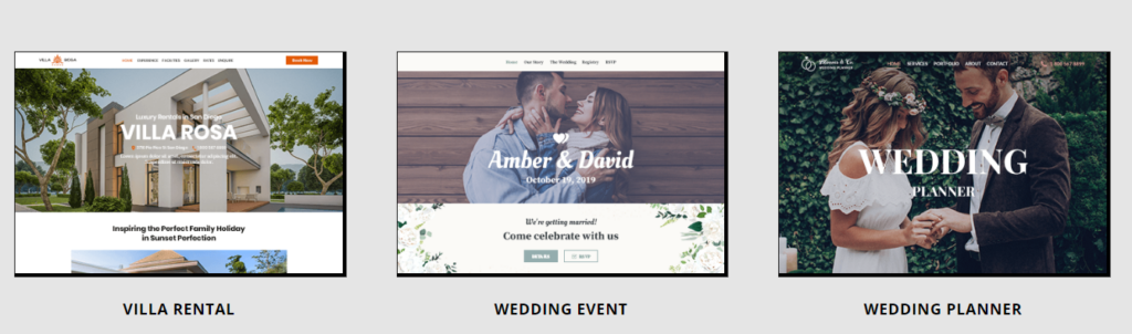 เทมเพลตงานแต่งงานสำหรับ web.com Wedding templates for web.com