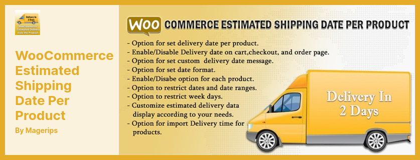 Szacowana data wysyłki WooCommerce według wtyczki produktu - Numer jeden Data dostawy Wtyczka WordPress