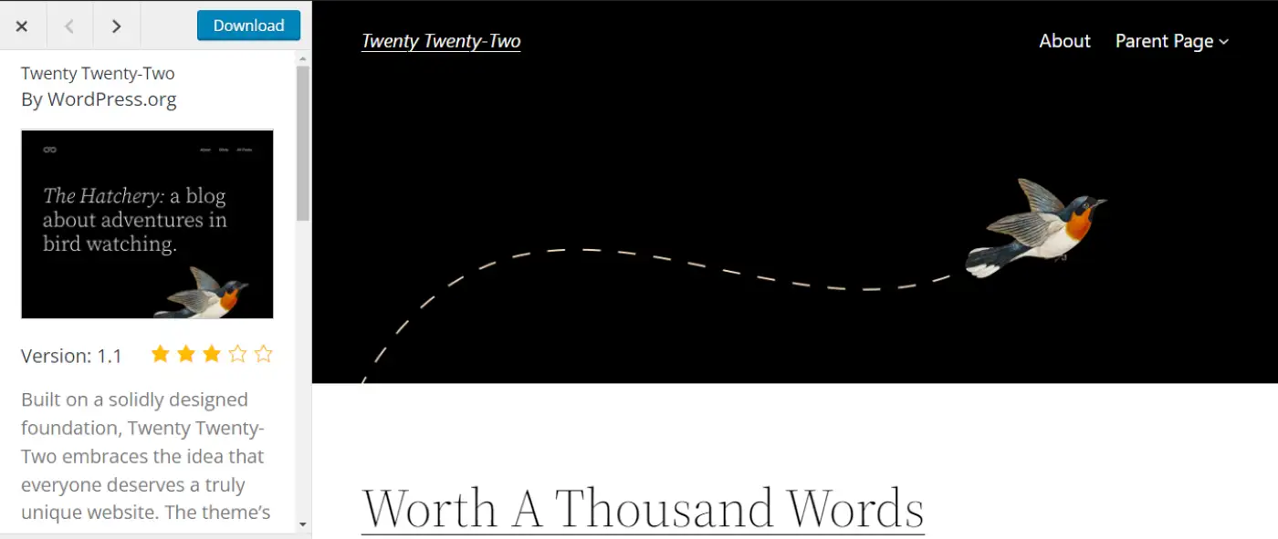 Motyw blokowy Twenty Twenty-Two WordPress.