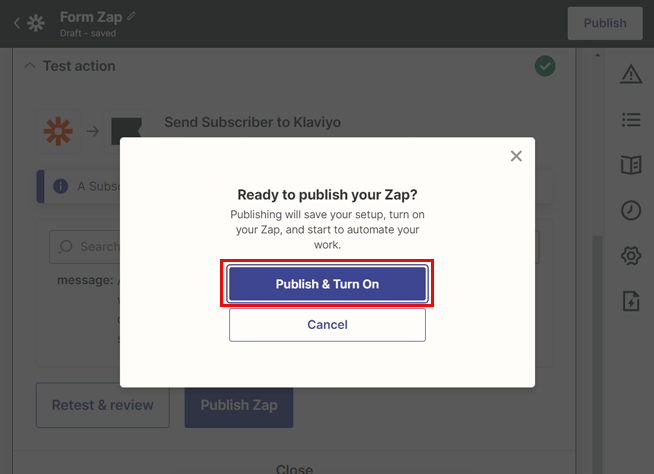 انشر وقم بتشغيل Zap