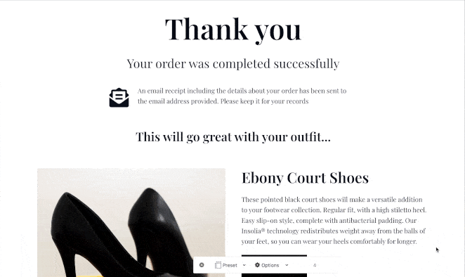 Página de agradecimiento personalizada de WooCommerce - SeedProd Custom woocommerce thank you page example