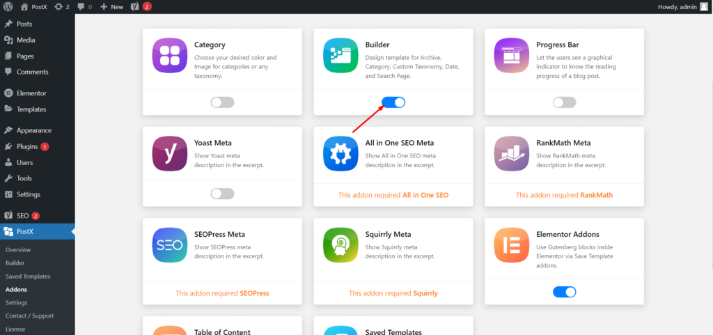 WordPress: pokaż posty z określonych kategorii na stronie 9 Turn on Builder Addon