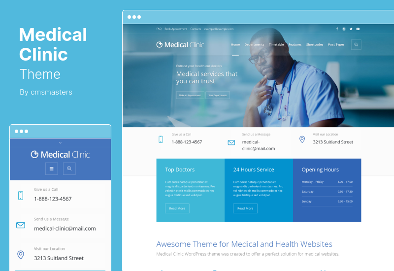 Tema Klinik Medis - Tema WordPress Kesehatan Rumah Sakit Dokter