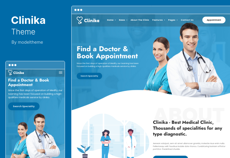 Clinica Theme - Tema WordPress Klinik Medis