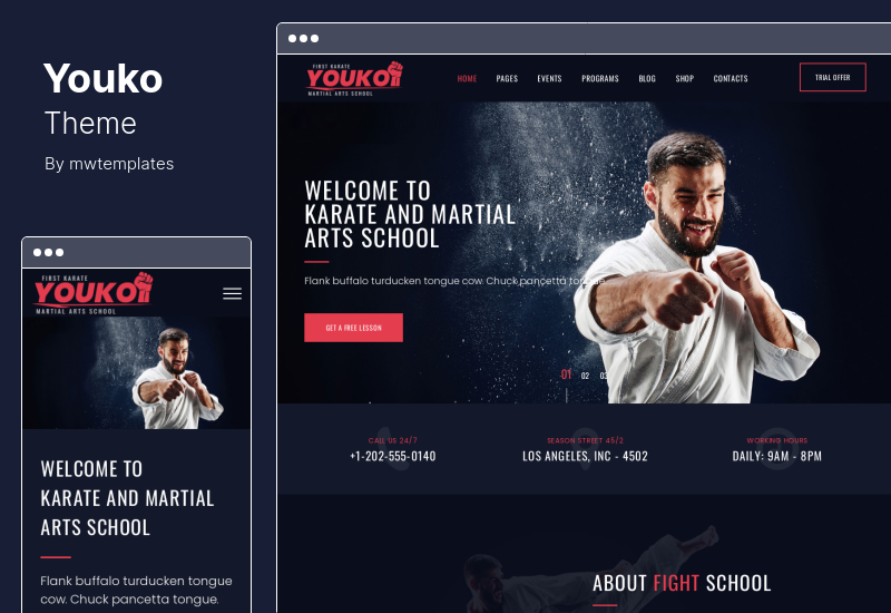 Tema Youko - Tema WordPress per arti marziali