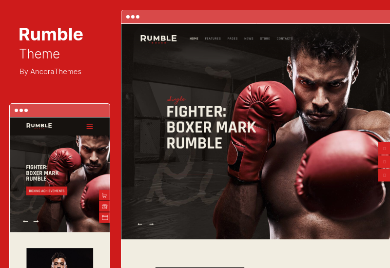 Tema Rumble - Tema WordPress per combattimenti di pugilato e arti marziali miste