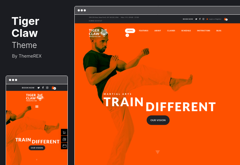 Tema artiglio di tigre - Tema WordPress per la scuola di arti marziali e il centro fitness