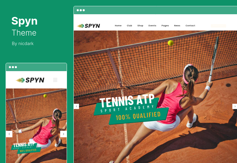 Spyn Theme - Tema WordPress del club di tennis