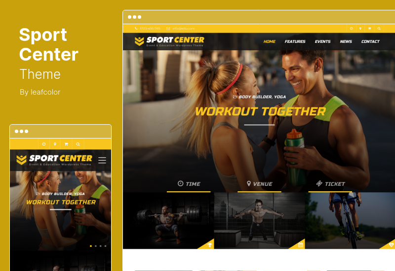 Tema del centro sportivo - Tema WordPress per eventi e istruzione multiuso