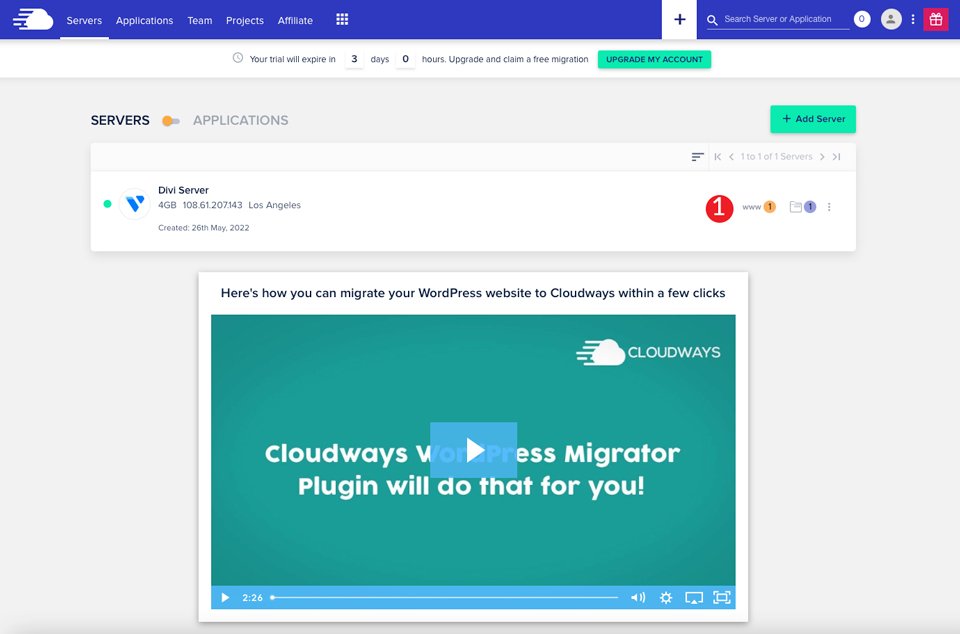 Witryna Divi na Cloudways