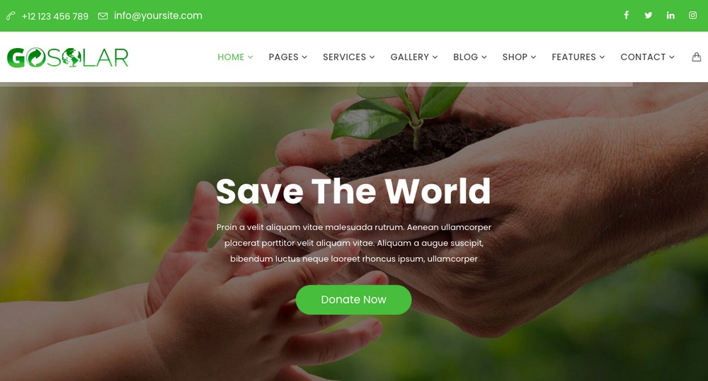 GoSolar Nature WordPress 主題