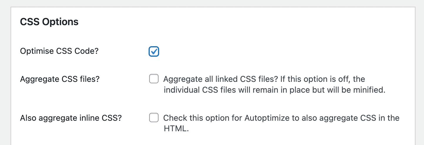 opciones para optimizar el código CSS