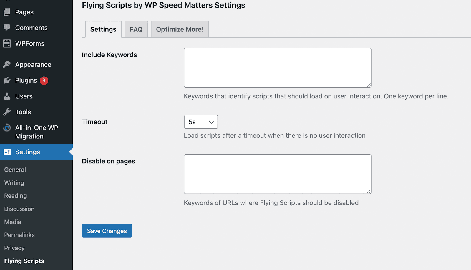 Opciones de FlyingScripts