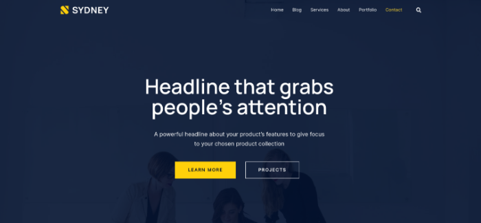 ธีมซิดนีย์ ซึ่งเป็นหนึ่งในธีม WordPress ที่เร็วที่สุดในตลาด