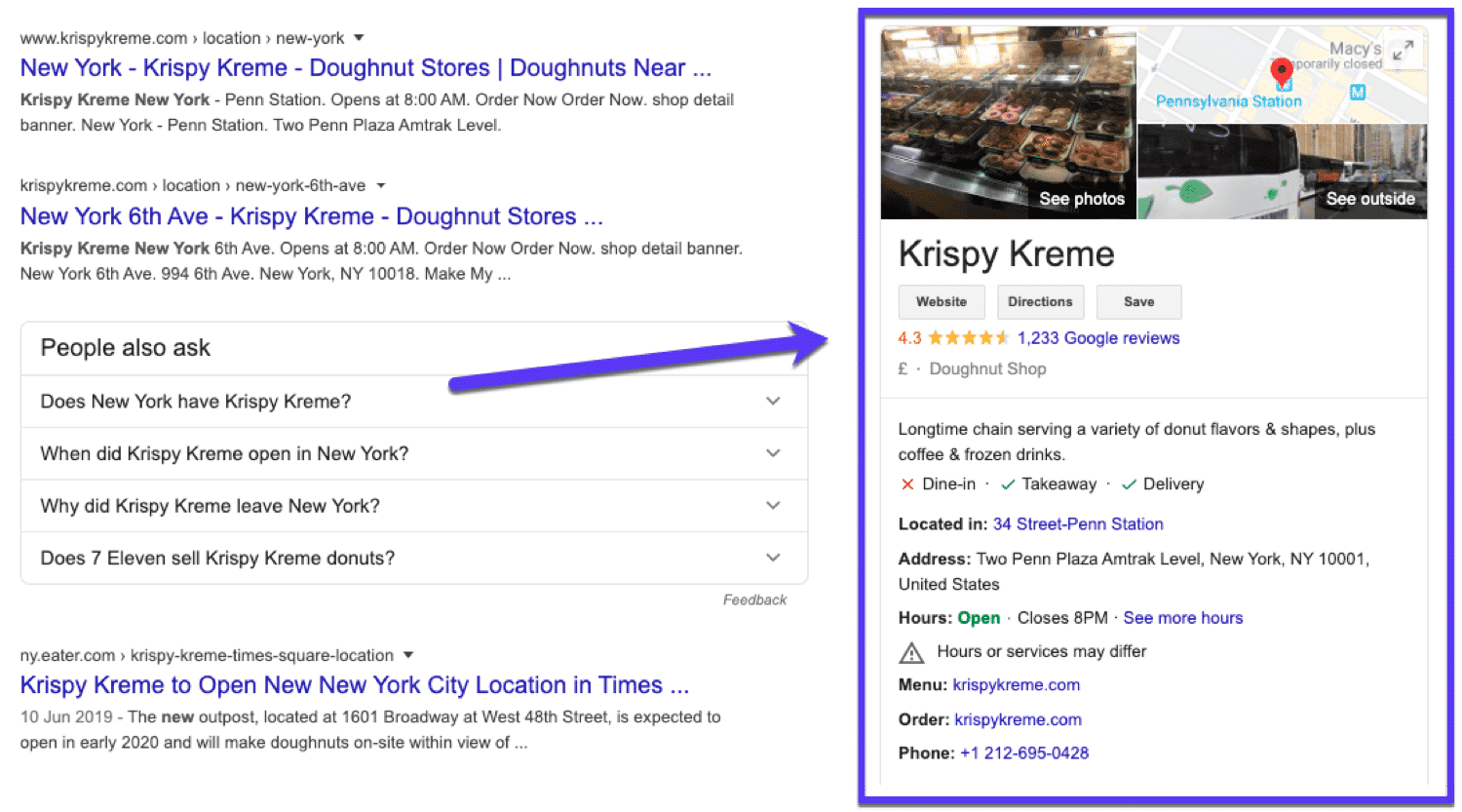 “Google 我的商家”頁面示例