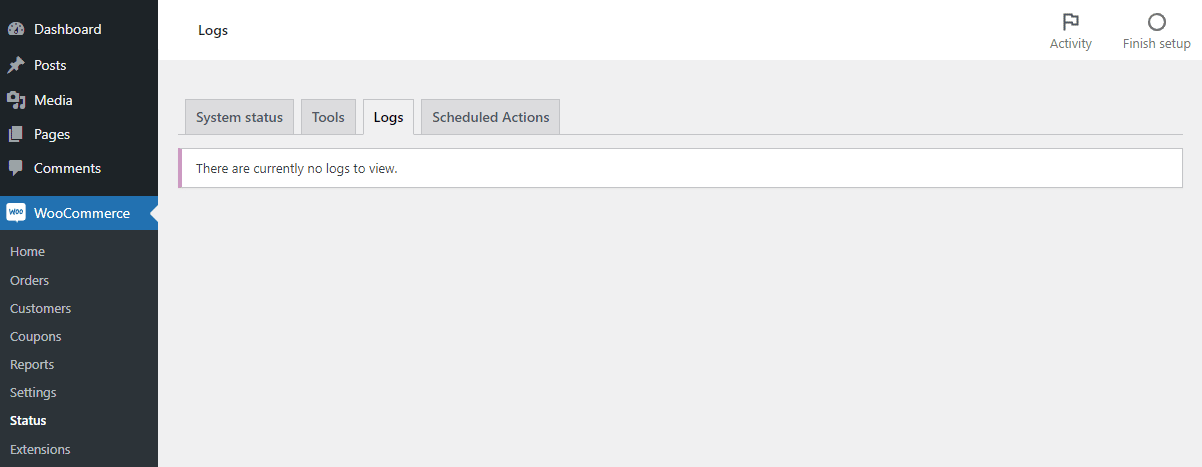 Comprobación de registros en WordPress.