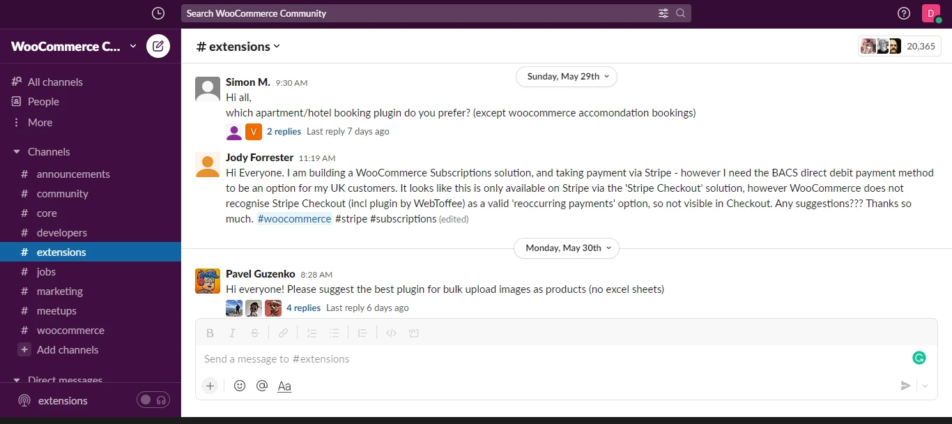Społeczność WooCommerce w Slacku