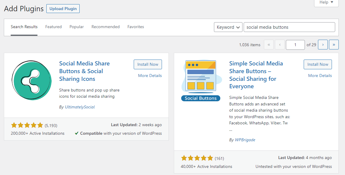Agregar nuevos complementos en WordPress