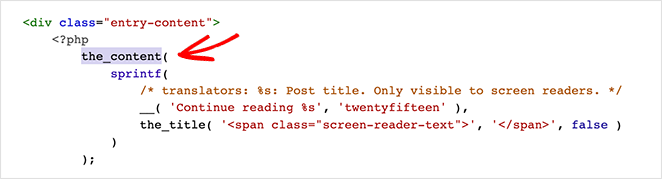 编辑 WordPress 内容模板 - SeedProd find the content php code