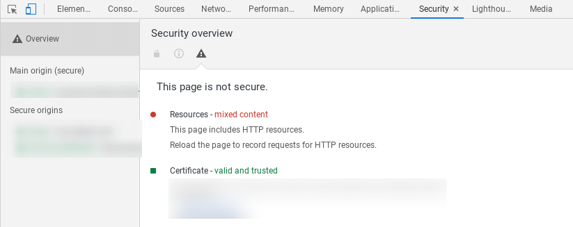 Comment résoudre les problèmes de contenu mixte dans WordPress 5 Go to Chrome DevTools Security Tab