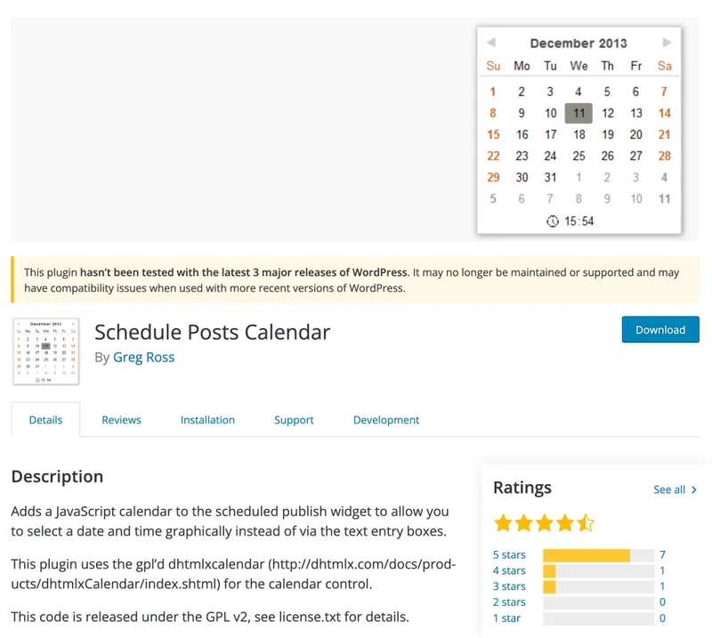 Planificarea postărilor Calendar plugin