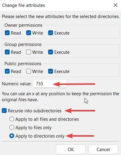 cambiando el permiso del archivo: lo siento, no tiene permiso para acceder a esta página error
