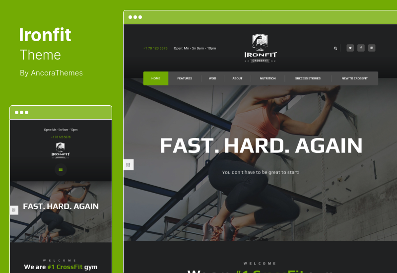Ironfit Theme - Fitness, siłownia i Crossfit Motyw WordPress