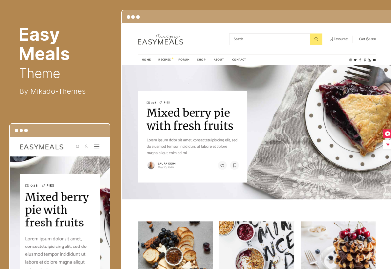 Thème EasyMeals - Thème WordPress pour blog alimentaire
