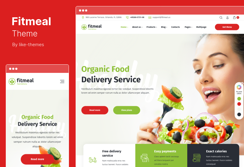 Thème Fitmeal - Thème WordPress pour la nutrition et la livraison d'aliments sains