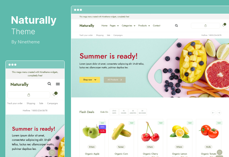 Thème Naturellement - Thème WooCommerce pour magasin d'alimentation bio