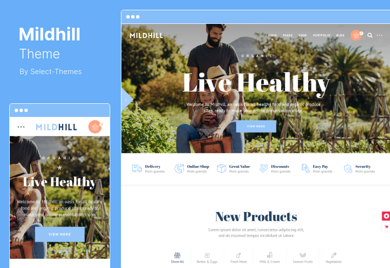 Thème Mildhill - Thème WordPress pour magasin bio et alimentaire
