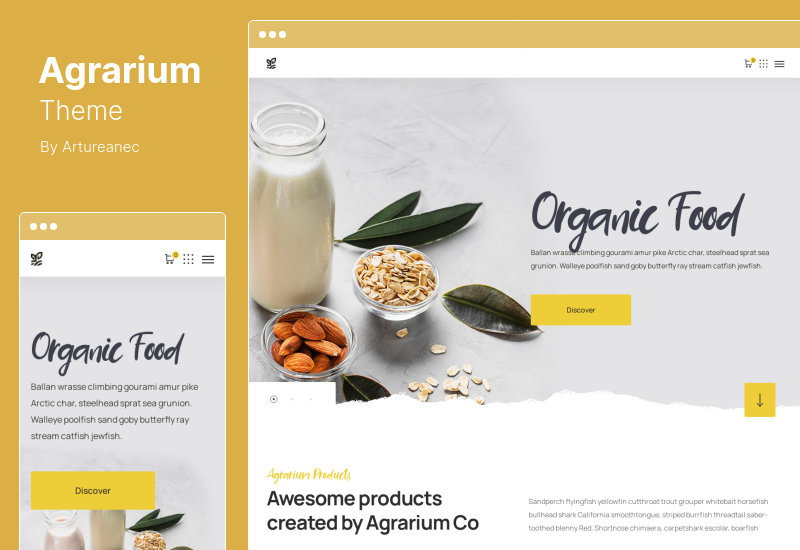 Thème Agrarium - Thème WordPress pour l'agriculture et l'alimentation biologique