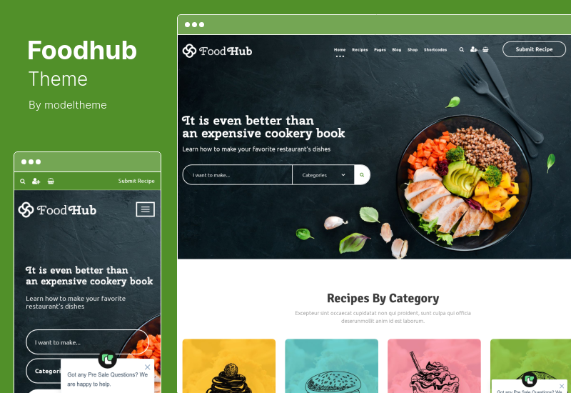 Foodhub Theme - موضوع وصفات وورد