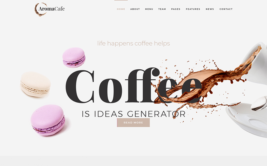 Aromacafe - Tema WordPress Elementor pentru cafenea