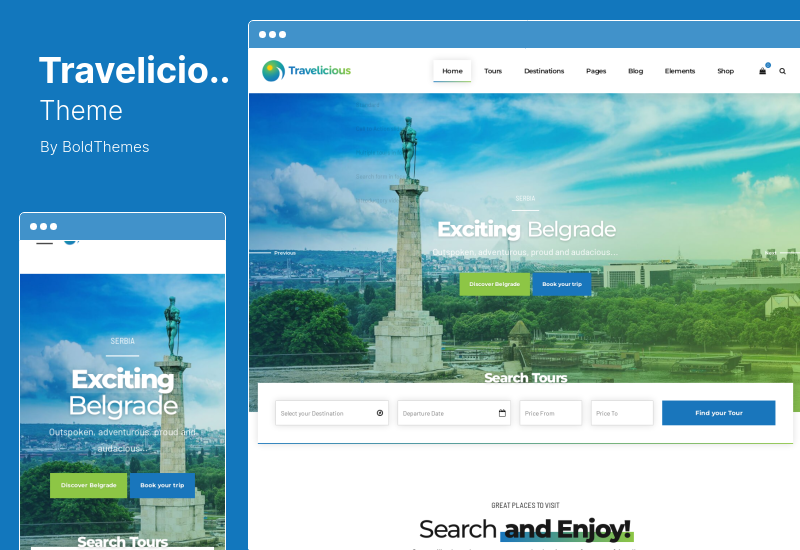 Travelicious Theme - 旅遊、旅行社和旅遊運營商 WordPress 主題