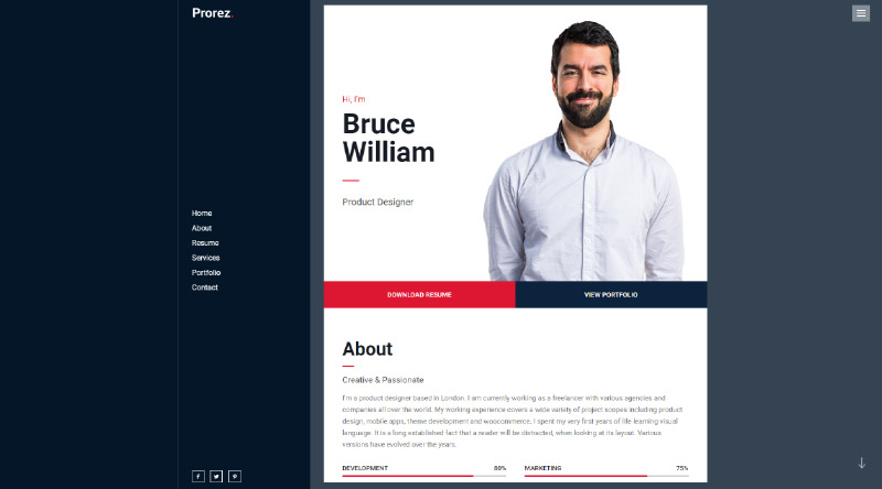 5+ Tema WordPress Portofolio Satu Halaman Terbaik Yang Harus Anda Lihat Prorez wordpress theme