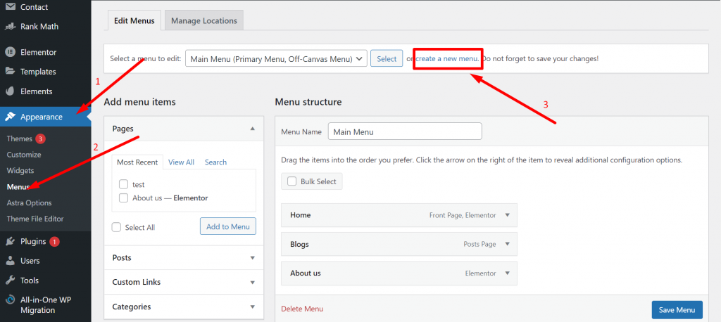 Comment modifier le pied de page dans WordPress en 3 étapes faciles ? 16 Create a new menu in WordPress
