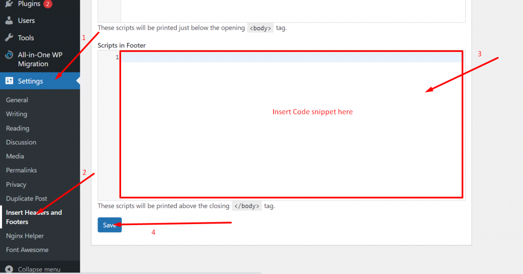 Comment modifier le pied de page dans WordPress en 3 étapes faciles ? 8 Insert headers and Footers