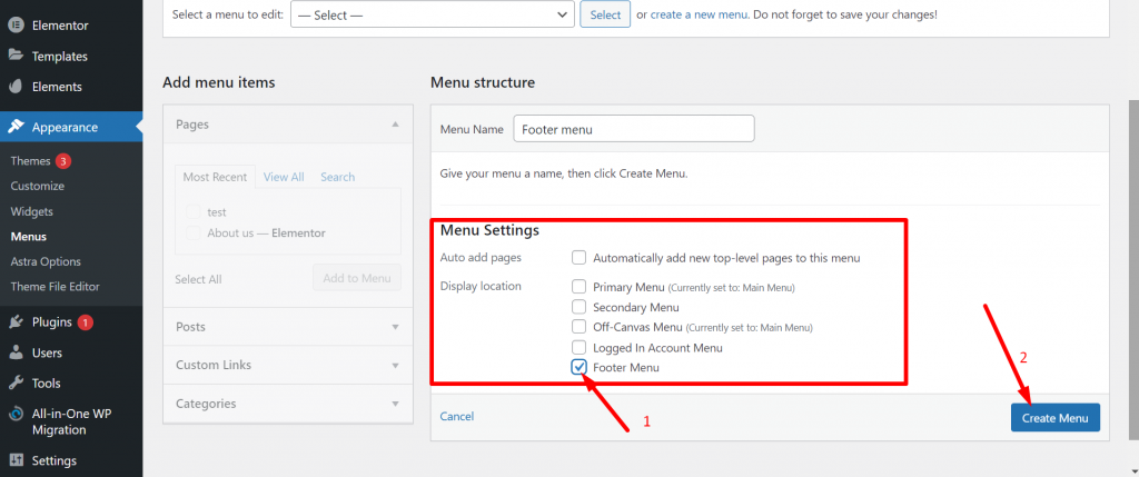 Comment modifier le pied de page dans WordPress en 3 étapes faciles ? 18 Footer Menu settings