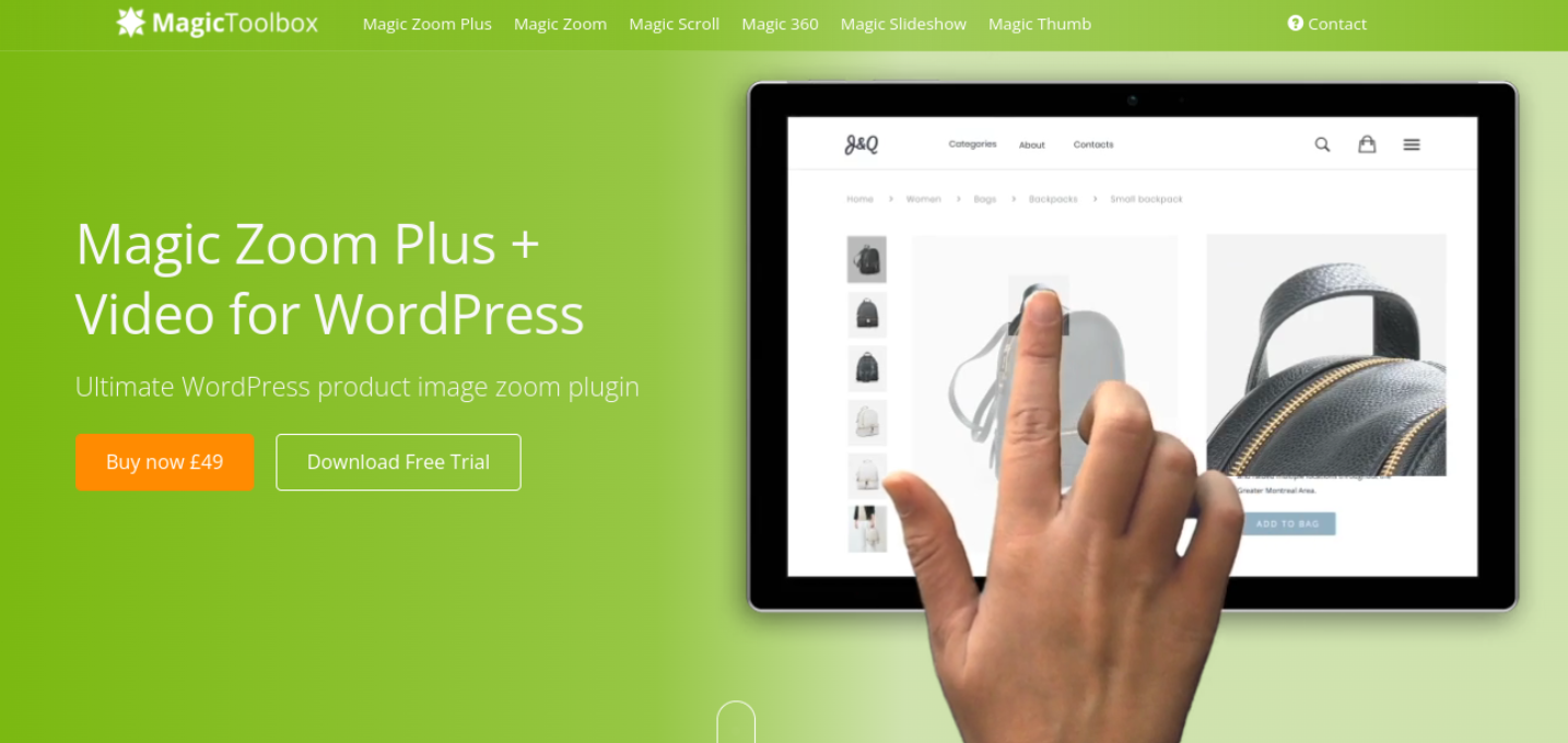Die Magic Zoom Plus-Website.