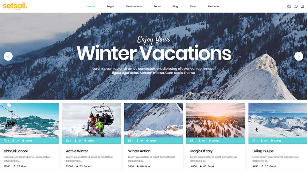 10+ лучших тем WordPress для аренды жилья 4 SetSail WordPress Theme